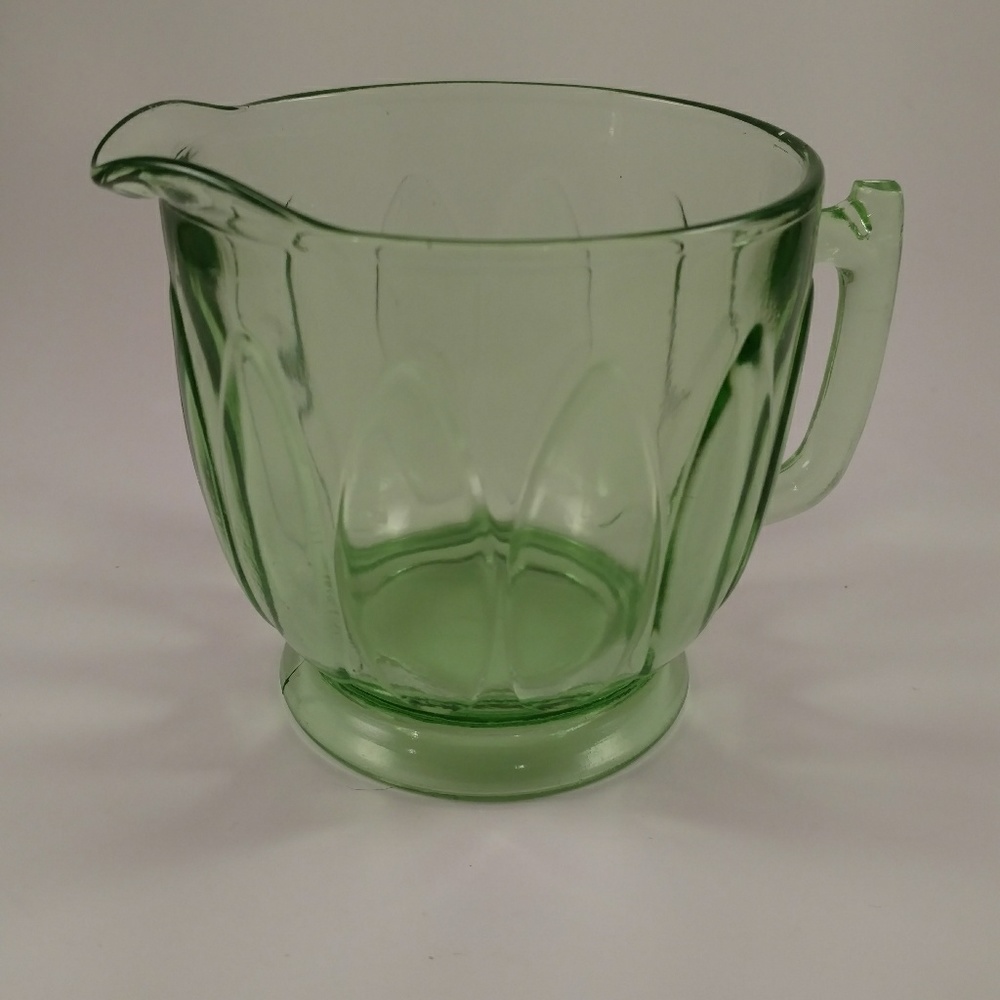 Green Glass Creamer